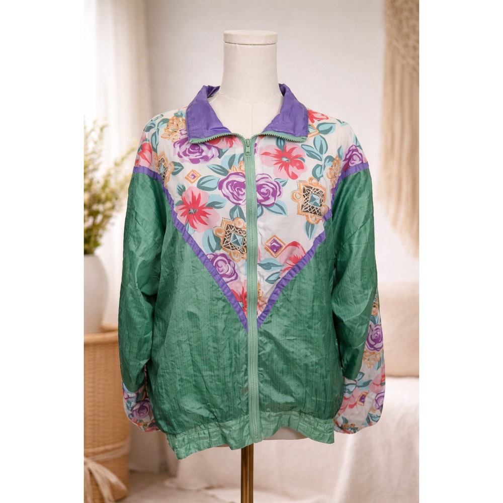 Active Exposure Track Jacket Womens Small Granny Cottage‎ Qatar Vintage READ